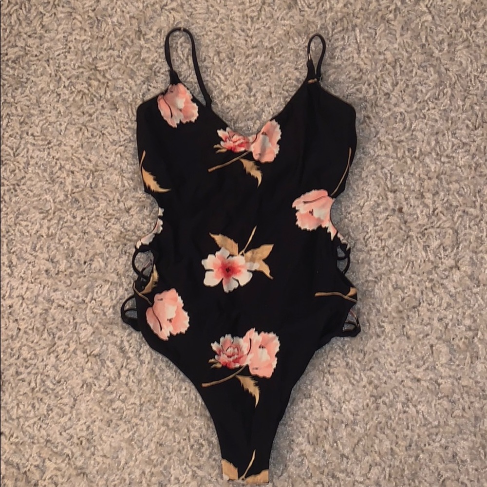 Billabong Black Flower One Piece